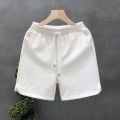 Design Diamond Pattern White Shorts Men's Fashion Brand Handsome Fifth Pants Men's Summer Hot Outdoor Wear Half-Piece Pants. 