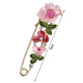 Elegant Rhinestone Pin Flower Enamel Brooch Women Simple Lapel Pin Accessories. 