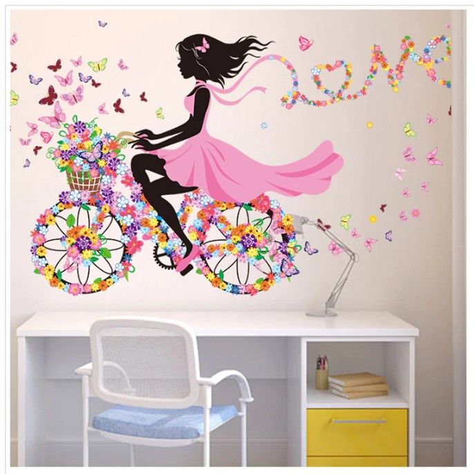 Buy%20More%20Cycle%20Girl%20with%20Wall%20decoration%20stickers%20room%20wallpaper%20bedroom%20nursery%20kids%20room%20Home%20decoration%20Wall%20Stickers%20-%20Image%206