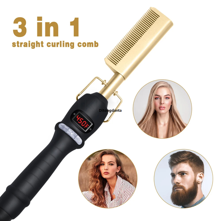 Comb heated power generation straight comb copper straight hair dry and ...