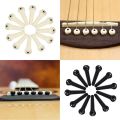 Acoustic Guitar ABS Plastic Bridge Pins, Ivory and Black With Black & White Dot Acoustic Electric Guitar String Pin Plastic String End Peg. 