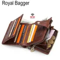 【LuckyBabyFans Store】Royal Bagger Cow Fashion Short Wallet Clutch For Business Card Clip Bag Men's Casual High Capacity Multifunction Holder Bags Multi-Card Position Wallets. 