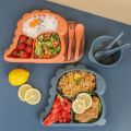 4 PCS Baby Bowls Plates Spoons Forks Food Tableware Set BPA Free Non-Silp Kid Dishes Dinosaur Food Feeding Bowl For Child. 