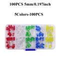 100/200Pcs 3mm 5mm LED Emitting Diodes Assortment Kit Diffused Led Circuit Component Assorted Set for Arduino. 
