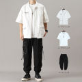 Three-Piece Men's Clothing Summer Suit Korean Fashion Junior High School Boys Clothes All-Matching and Handsome Leisure Cargo Pants. 