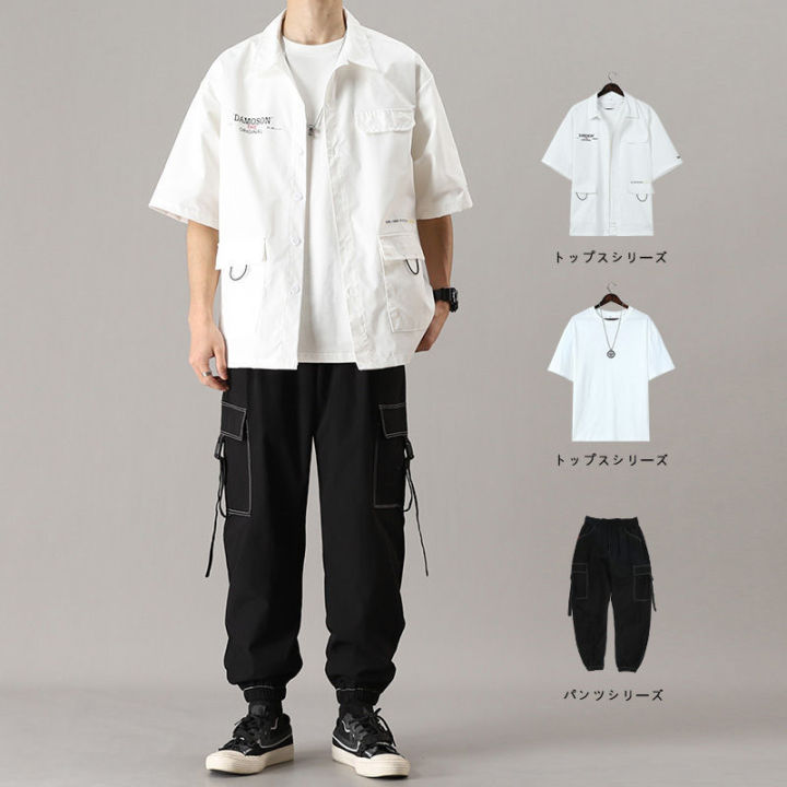 Three-Piece%20Men's%20Clothing%20Summer%20Suit%20Korean%20Fashion%20Junior%20High%20School%20Boys%20Clothes%20All-Matching%20and%20Handsome%20Leisure%20Cargo%20Pants%20-%20Image%204
