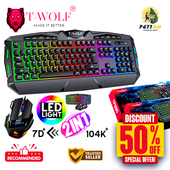 Gaming Keyboard and Mouse Combo with RGB Backlight