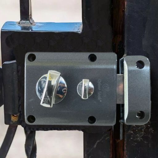 Premium Nightlatch Rim Night Latch Door Lock Grey - Electronic Security Gate Locks Systems Latchbolt for Inside Opening Wooden Main Door Left/Right-Handed Doors With Keys Anthracite Grey Finish