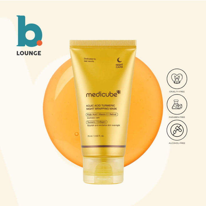 Medicube Kojic Acid Turmeric Overnight Wrapping Mask Brightens Skin 75ml