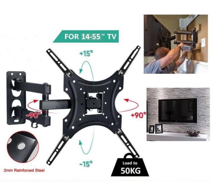 Universal%20Screen%20TV%20Wall%20Bracket%20Mount%20Tilt%20Swivel%20Support%2014%20to%2055%20inches%20up%20to%2050%20Kg%20HDL-117B-2%20Plasma%20LCD%20Television%20Holder%20Vesa%20Cold%20Rolled%20Steel%20Durable%20Powder%20Coat%20Finish%20Office%20Home%20TV%20Stand%20-%20Image%206