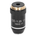 (GGBR) 4pcs Biological Microscope Lens, 195 Achromatic Black Objective Lens 100X Oil High Power Objective Interface 20.2mm. 
