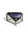 Solar Interaction Wall Lamp Solar Out Door Powered Motion Sensor Interaction Garden Wall 100 Led Lamp 3 Modes (Pack of 1). 