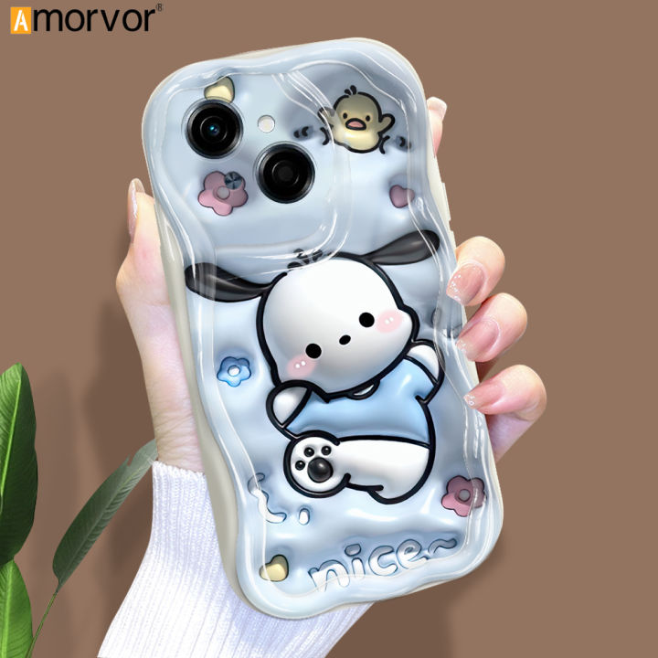 AMORVOR for Tecno Spark Go 1 Tecno Pop 9 4G Tecno Spark Go 2025 Back Cover Concave Convex Sanrio Wavy Texture Edge Soft Silicone Phone Case