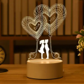 Romantic Love 3D Lamp Heart-Shaped Balloon Acrylic LED Night Light Room Decor Table Lamp Birthday Holiday Valentines Day Gift. 
