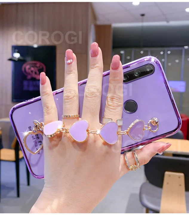 LECOMES%20for%20Huawei%20Honor%2010i%20Back%20Cover%20with%20Love%20Heart%20Bracelet%20Chain%20Luxury%206D%20Plating%20Shiny%20Soft%20Silicone%20Mobile%20Phone%20Case%20Pouch%20Girls%20-%20Image%205