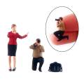 1:64 Figure Interview Photography Scene Movie Character for Train Railways Dioramas, S Scale. 