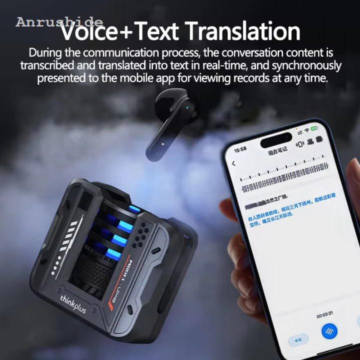 Lenovo LP49 Wireless Bluetooth V5.4 AI Translation Earphones Noise Fashion Reduction Music Headset Travel Real Time Translation Earbuds