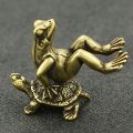 Mini Statue Frog Turtle Figurine Brass Miniature Solid Sculpture Desk Decor Animal Table Pendant Decoration Animal Ornaments. 