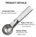 Premium Quality Ice Cream Scoop - Stainless Steel Dessert Scooper. 