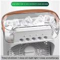 Portable Ice cube Air Conditioner Fan Mini Evaporative Air Cooler with 7 Colors LED Light 1/2/3 H Timer 3 Wind Speeds and 3 Spray Modes. 