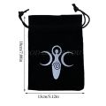 【LuxeGlow】Velvet Moon Phase Goddess Tarot Storage Bag Rune Board Game Card Drawstring Package 7"x5" Drop Shipping. 