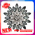 Women Fashion Flower Brooch Crystal Rhinestone Jewelry for Wedding Party Gift. 