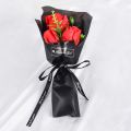24CM Three-headed Soap Flower Bouquet Artificial Rose for Mother's Day Teacher's Day Gift. 
