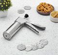 Stainless Steel Kitchen Press Gripo String Hopper Idiyappam Maker and Sev Murukku & Mixer Maker with 15 Different Jali Disk Blade (Made in India). 