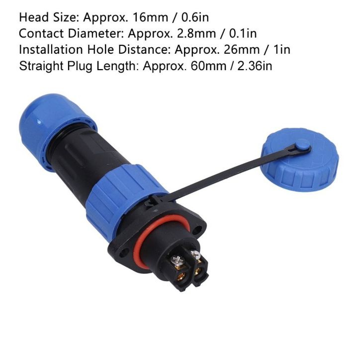 Aviation Socket LP16 Aviation Plug Socket 2PIN Flanged Waterproof ...