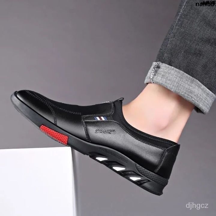 Men's Fashion ！ Lazy Men's Shoes Slip-on Spring New Non-Slip Soft Bottom Breathable ? Shoes ?︾ Casual Shoes Work Shoes Soft Leather Shoes ︾