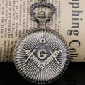 【Exclusive Offer】Quartz Pocket Watch Freemason G Dial Chrome Square and Compass Mason Necklace Pendant Best for. 