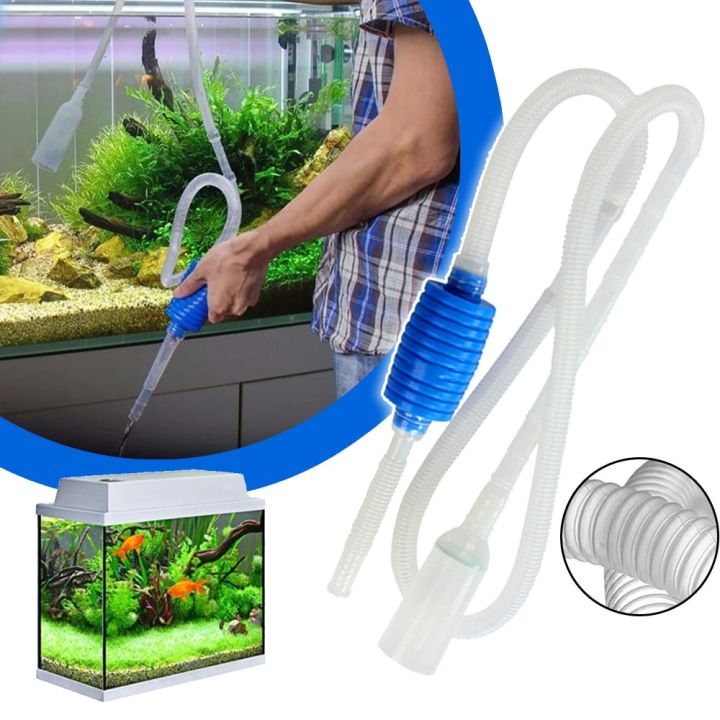 Aquarium Siphon Fish Tank Syphon Vacuum Cleaner Pump Semi-automatic Water Change Changer Gravel Water Filter
