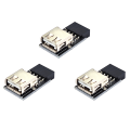 3X 9Pin to 1 Port USB Adapter Connector PC Internal Motherboard 9Pin to USB2.0 Type A Female Converter. 