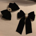 New Black Velvet Bow Hair Pins Elegant Fabric Alloy Roses Hair Clips for Women Fashion Ponytail Barrette Heawear Accessories. 