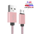 For Samsung galaxy J2 J4 J7 Core J6 Huawei P Smart 2019 LG G3S G4 Micro USB Cables 2m Mobile Phone Charger Cable Usb Kablo pink. 
