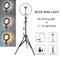 LED Ring Light 26cm Dimmable Selfie Lamp With Tripod Stand Phone Holder Photography Lighting Photo Studio Live Ringlights. 