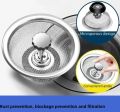 1 Kitchen Sink Filter Plug, 2-in-1 Filter, Kitchen Sink Woven Filter and Plug Diameter 83mm. 