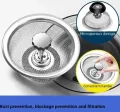 Sink Strainer Plug and 2 in 1 Filter - Handy Kitchen Sink Filter, Essential Kitchen Accessories. 
