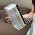 Luxury Candy Color Frame Clear Back Phone Case For iPhone 16 15 14 13 12 Pro Max 11 16PLUS 16PRO Acrylic Shockproof Bumper Cover. 