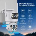 8MP 4K PTZ Wifi Camera Dual Lens Wireless Outdoor Surveillance Camera Ai Human Detect Security IP Camera Auto Tracking iCSee App. 