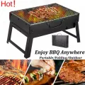 BBQ Grill Machine Portable Barbecue Stove Charcoal BBQ Grill Patio Camping Picnic Burner Foldable Black Steel Stove Portable Simple Barbecue Stove -BlackBBQ ග්‍රිල් යන්ත්‍රය අතේ ගෙන යා හැකි බාබකියු උදුන අඟුරු BBQ ග්‍රිල් කඳවුරු පික්නික් bbq දාහක සරල බාබක.. 