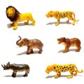 Big Size Animals Toys Set Kids 6PCS Wild Series PVC Simulation Animal Toy Model Children Learning Educational Wild Animal Action Figures Lion Tiger Elephant Leopard Bear Rhinoceros. 
