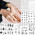 1 Sheet Waterproof Small Simple  Line Letter Tattoos Sticker Water Transfer Mixed Style Stickers Body Art Temporary Tattoo for Men and Women Random Style. 