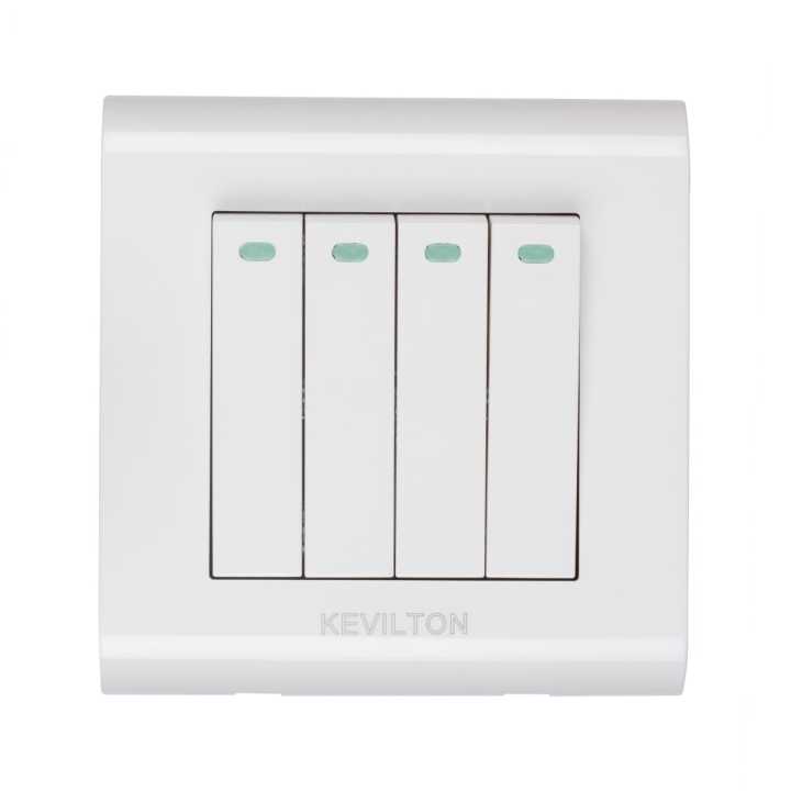 Modular White 4Gang 1way Switch