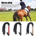Outdoor Sports Non Slip Leather Training Ergonomic Equestrian Horse Riding Whip. 