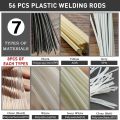 56PCS Plastic Welding Rods, 7 Types ABS PP PU PE PA PC TPO 13 Inch Plastic Welder Rod for Car Bumper Kayak. 