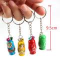 12x Wooden Stacking Dolls Pendant Russian Dolls Key Rings Russian Nesting Dolls Keychain for. 