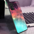 PlusCase for Samsung Galaxy A13 4G Case Glass Nebula Pattern Hard Shockproof Phone Back Cover. 