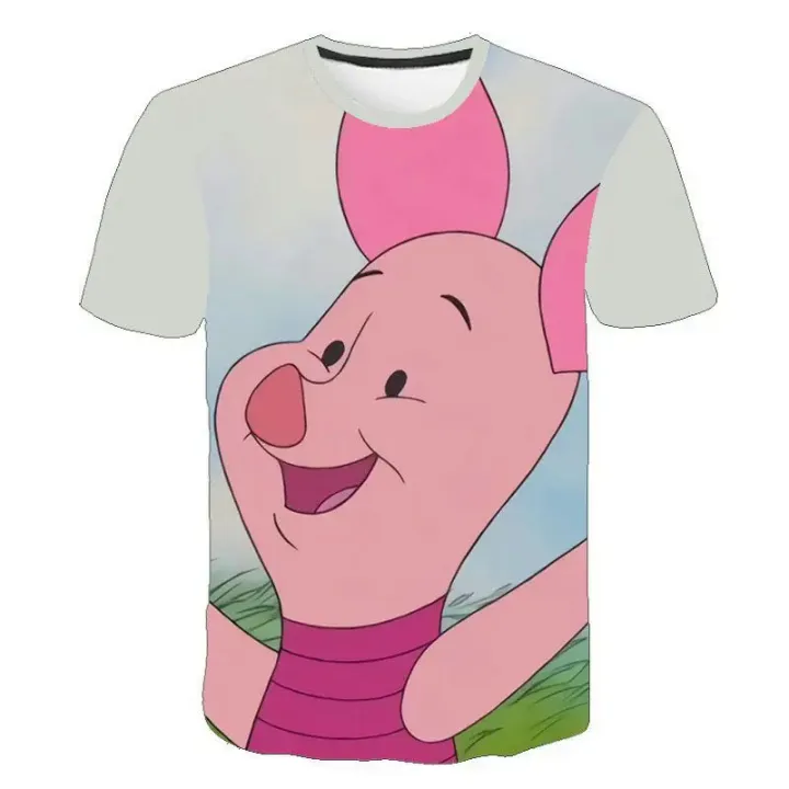 Disney%20Summer%20Wish%20New%20Winnie%20The%20Pooh%20Surrounding%203D%20Printing%20Children's%20Clothing%20Cute%20Pig%20Round%20Neck%20Tide%20T%20Girls%20Clothes%20-%20Image%203