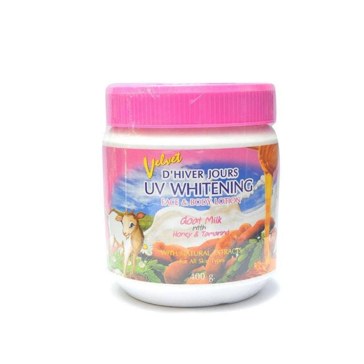 Velvet D'Hiver Jours Uv Whitening Body Lotion Goat Milk With Honey & Tamarind - 400G